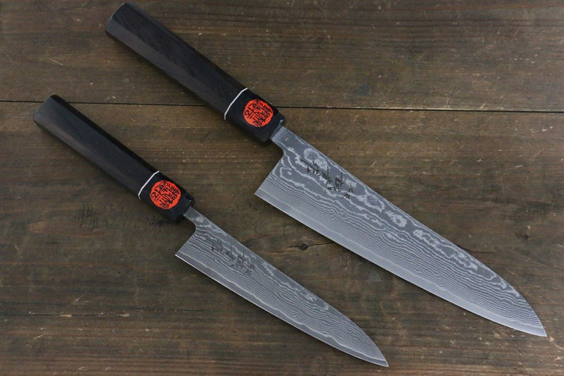 Shigeki Tanaka R2 Damascus Japanese Gyuto 210mm & Petty 150mm Knife set - Japanny-SP