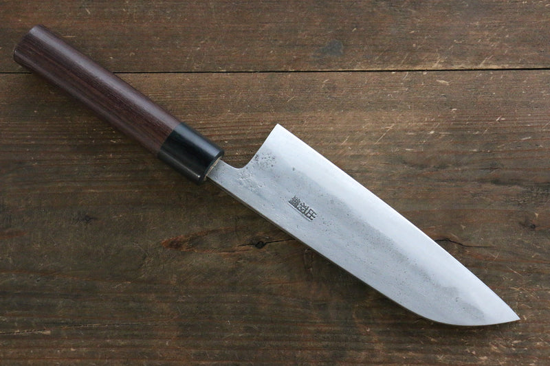 Fujiwara Teruyasu Acero Blanco No.1 Nashiji Santoku  165mm Mango de Shitan - Japanny-SP