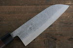 Fujiwara Teruyasu Acero Blanco No.1 Nashiji Santoku  165mm Mango de Shitan - Japanny-SP