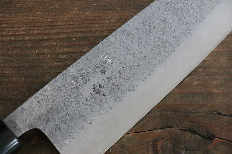 Fujiwara Teruyasu Acero Blanco No.1 Nashiji Santoku  165mm Mango de Shitan - Japanny-SP