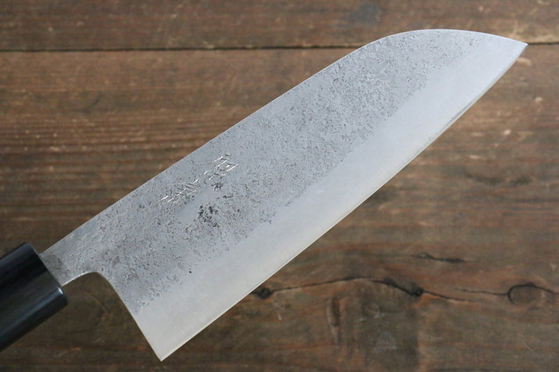 Fujiwara Teruyasu Acero Blanco No.1 Nashiji Santoku  165mm Mango de Shitan - Japanny-SP