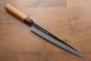 Sakai Takayuki Super Azul Martillado Terminado Negro Sujihiki  240mm Mango de Keyaki (Olmo Japones) - Japanny-SP