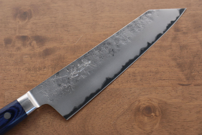 Seisuke Acero Azul No.2 Nashiji Set de cuchillo Kiritsuke Santoku&Kiritsuke Petty Japones Mango de azul marino de pakka negra - Japanny-SP