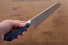 Seisuke Acero Azul No.2 Nashiji Kiritsuke Santoku  195mm Mango de Madera de pakka azul - Japanny-SP