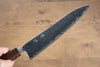 Seisuke Nami AUS10 Damasco con Terminado de Espejo Gyuto  210mm Mango de Roble - Japanny-SP