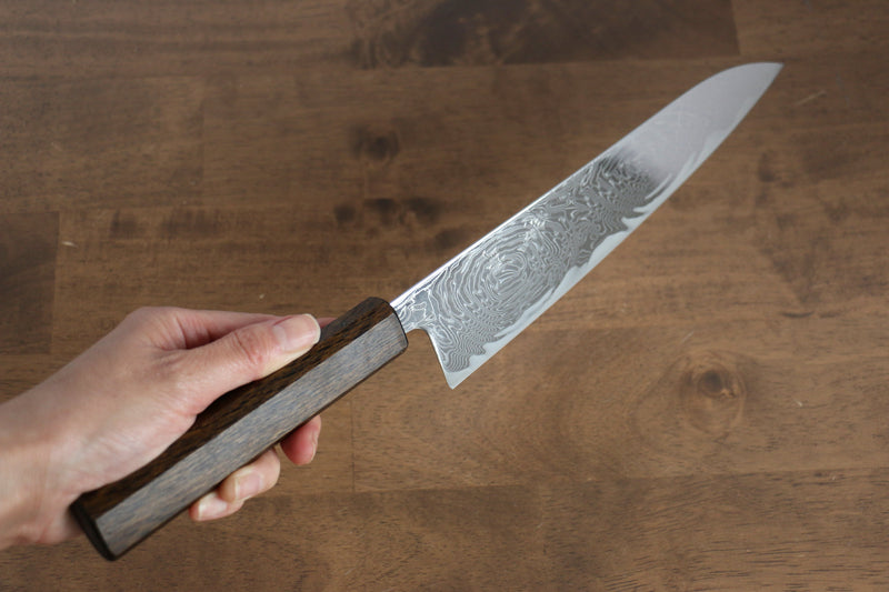 Seisuke Nami AUS10 Damasco con Terminado de Espejo Gyuto  210mm Mango de Roble - Japanny-SP