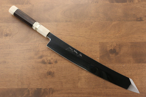 Jikko Acero de Plata No.3 Terminado de Espejo Kiritsuke Yanagiba 300mm Mango de Ebano con anillo - Japanny-SP