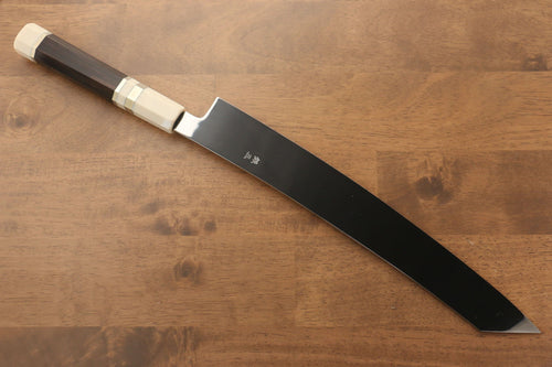 Jikko Acero de Plata No.3 Terminado de Espejo Kiritsuke Yanagiba 300mm Mango de Ebano con anillo - Japanny-SP