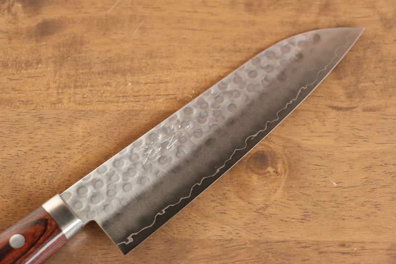 Set de Regalo Con Cuchillo Santoku Seisuke de Acero Sueco con Mango de Madera de Caoba y Toalla Negra - Japanny-SP