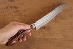 Set de Regalo Con Cuchillo Santoku Seisuke de Acero Sueco con Mango de Madera de Caoba y Toalla Blanca - Japanny-SP