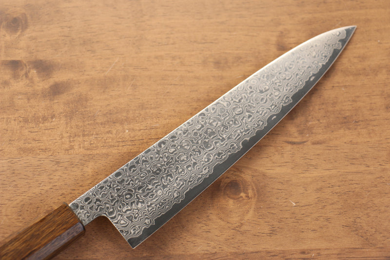 Seisuke ZA-18 Damasco con Terminado de Espejo Gyuto  210mm Mango de Roble - Japanny-SP