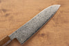 Seisuke ZA-18 Damasco con Terminado de Espejo Santoku  180mm Mango de Roble - Japanny-SP