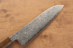 Seisuke ZA-18 Damasco con Terminado de Espejo Santoku  180mm Mango de Roble - Japanny-SP