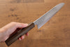 Seisuke ZA-18 Damasco con Terminado de Espejo Santoku  180mm Mango de Roble - Japanny-SP