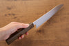 Seisuke ZA-18 Damasco con Terminado de Espejo Santoku  180mm Mango de Roble - Japanny-SP