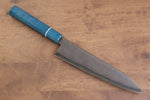 Seisuke VG5 Nashiji Tinte negro Gyuto  210mm Mango de Micarta de lienzo azul - Japanny-SP