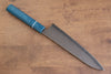 Seisuke VG5 Nashiji Tinte negro Gyuto  210mm Mango de Micarta de lienzo azul - Japanny-SP