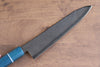 Seisuke VG5 Nashiji Tinte negro Gyuto  210mm Mango de Micarta de lienzo azul - Japanny-SP