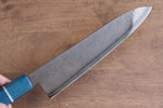 Seisuke VG5 Nashiji Tinte negro Gyuto  210mm Mango de Micarta de lienzo azul - Japanny-SP