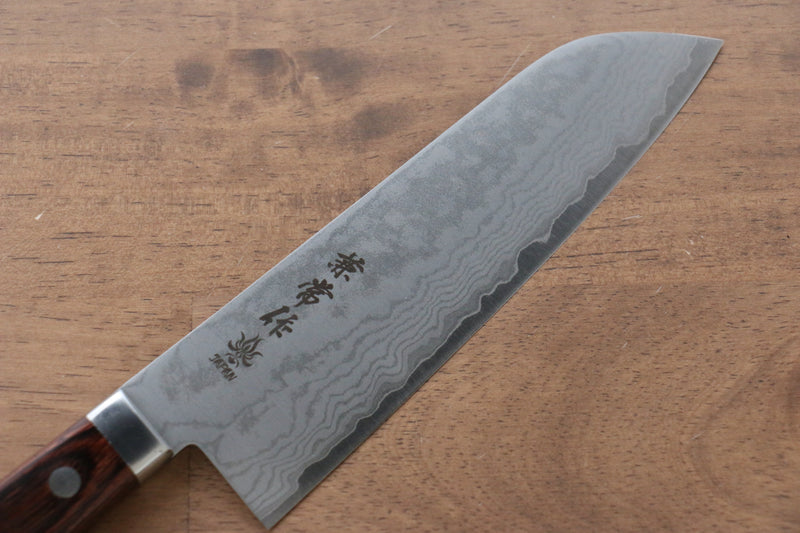 Kanetsune VG1 Damasco de 17 Capas Santoku  165mm Mango de Caoba - Japanny-SP