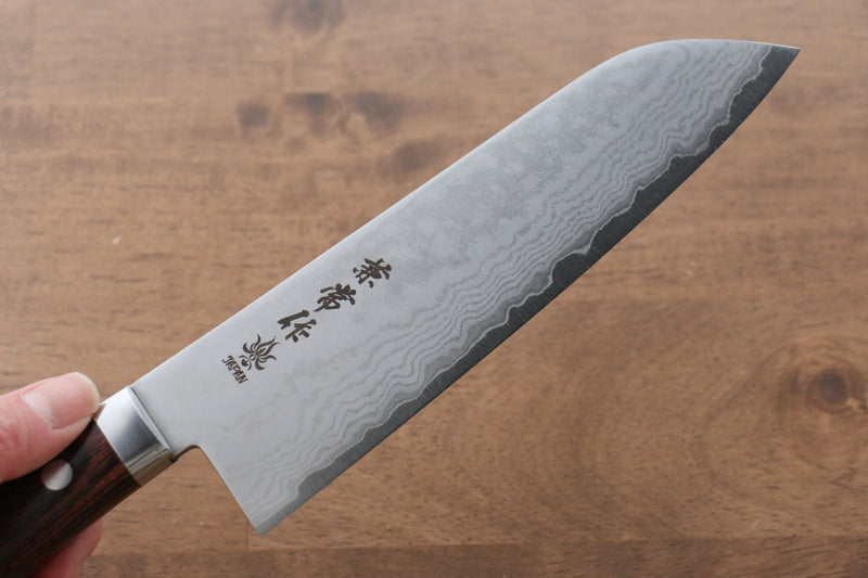 Kanetsune VG1 Damasco de 17 Capas Santoku  165mm Mango de Caoba - Japanny-SP