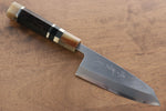 Jikko Shiko Acero Blanco Kiritsuke Deba 120mm Mango de Ebano con doble anillo de buffalo acuatico - Japanny-SP