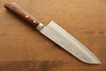 Kunihira Sairyu VG10 Damasco Santoku  170mm Mango de Caoba - Japanny-SP