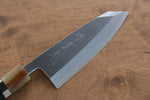 Jikko Shiko Acero Blanco Kiritsuke Deba 120mm Mango de Ebano con doble anillo de buffalo acuatico - Japanny-SP