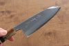 Jikko Shiko Acero Blanco Kiritsuke Deba 120mm Mango de Ebano con doble anillo de buffalo acuatico - Japanny-SP