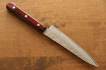 Seisuke Acero de Plata No.3 Nashiji Petty-Utilitario  135mm Mango de Madera de pakka roja - Japanny-SP