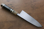 Jikko Shiko Acero Blanco Kiritsuke Deba 180mm Mango de Ebano con doble anillo de buffalo acuatico - Japanny-SP