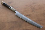 Jikko Shiko Acero Blanco Sakimaru Yanagiba 240mm Mango de Ebano con doble anillo de buffalo acuatico - Japanny-SP