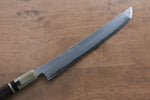 Jikko Shiko Acero Blanco Sakimaru Yanagiba 240mm Mango de Ebano con doble anillo de buffalo acuatico - Japanny-SP