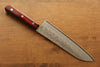 Seisuke Acero de Plata No.3 Nashiji Santoku  180mm Mango de Madera de pakka roja - Japanny-SP