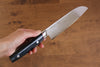 Seisuke Saiun VG10 Damasco Santoku  170mm Mango de Micarta Negra - Japanny-SP