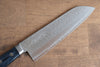 Kunihira Kokuryu VG10 Martillado Santoku  170mm Mango de azul marino de pakka negra - Japanny-SP