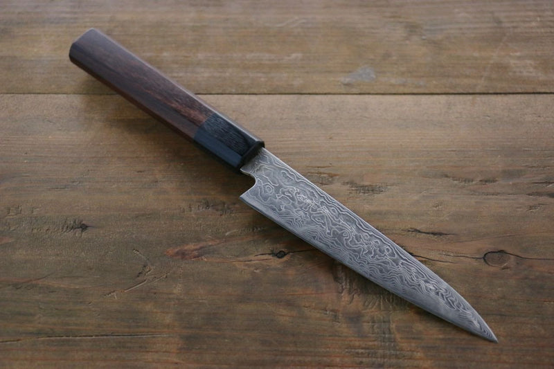 Takayuki Iwai VG10 Damasco Petty-Utilitario  110mm Mango de Shitan - Japanny-SP