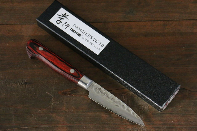 Sakai Takayuki VG10 Damasco de 33 Capas Petty-Utilitario  80mm Mango de Madera de pakka de caoba - Japanny-SP