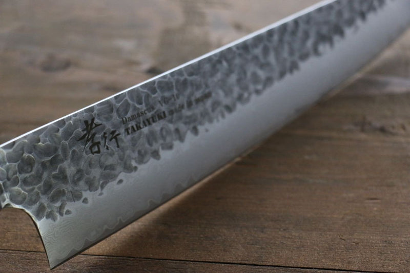 Sakai Takayuki VG10 de 33 Capas Damasco Gyuto  210mm Mango de Madera de pakka de caoba - Japanny-SP