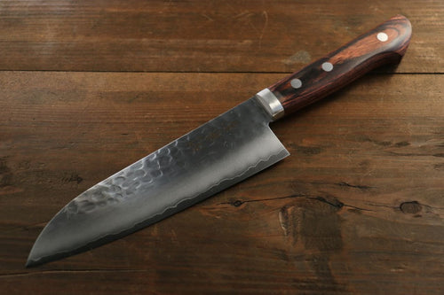 Kanetsune VG1 Martillado Santoku  165mm Mango de Caoba - Japanny-SP