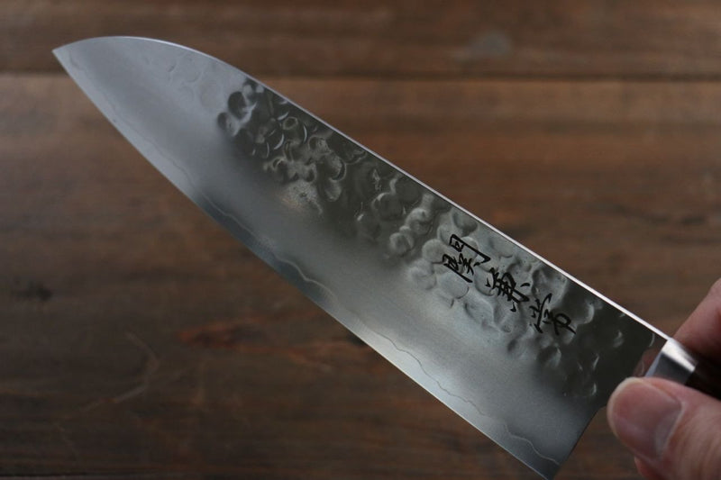 Kanetsune VG1 Martillado Santoku  165mm Mango de Caoba - Japanny-SP