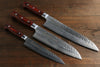 Sakai Takayuki 33 Layer Damascus Gyuto 210mm, Santoku 180mm, and Petty 150mm Japanese Kitchen Chef Knives Set - Japanny-SP