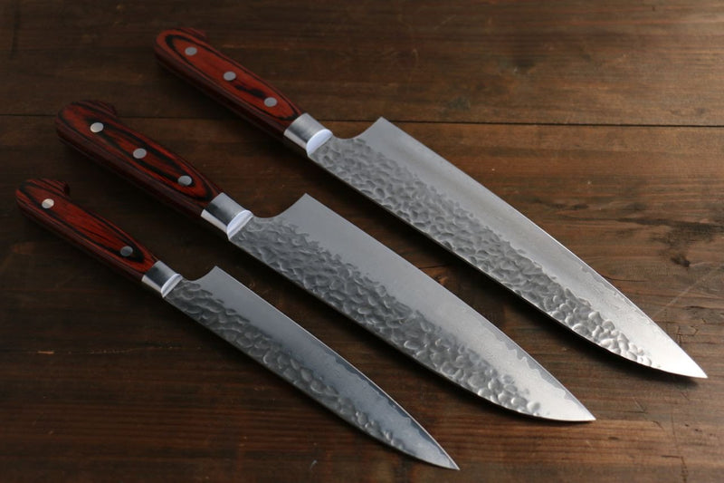 Sakai Takayuki 33 Layer Damascus Gyuto 210mm, Santoku 180mm, and Petty 150mm Japanese Kitchen Chef Knives Set - Japanny-SP