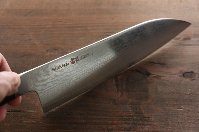 Miyako AUS8 Damasco de 33 Capas Santoku  180mm - Japanny-SP