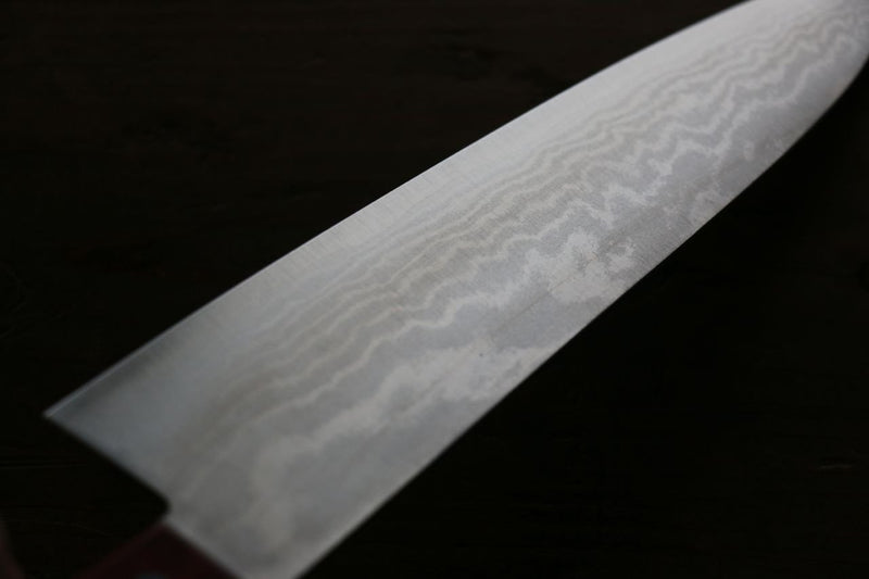 Shigeki Tanaka VG10 de 17 Capas Damasco Gyuto  180mm Mango de Madera de pakka roja - Japanny-SP