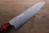 Shigeki Tanaka VG10 de 17 Capas Damasco Gyuto 210mm Mango de Madera de pakka roja - Japanny-SP