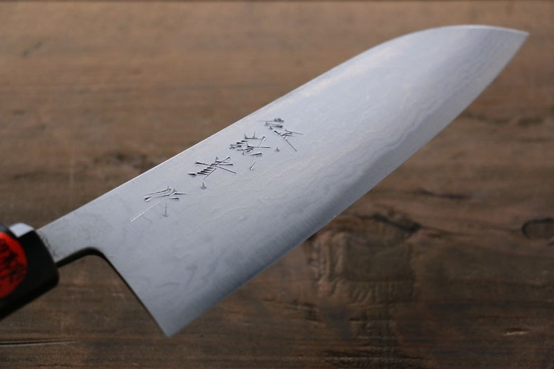 Shigeki Tanaka Acero Azul No.2 Damasco de 17 Capas Damasco Santoku  165mm Mango de Magnolia - Japanny-SP