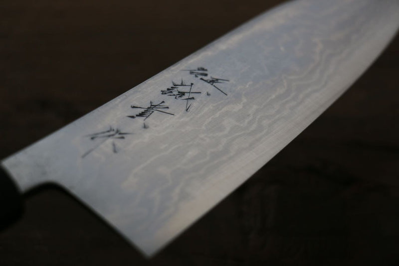 Shigeki Tanaka Acero Azul No.2 Damasco de 17 Capas Damasco Santoku  165mm Mango de Magnolia - Japanny-SP