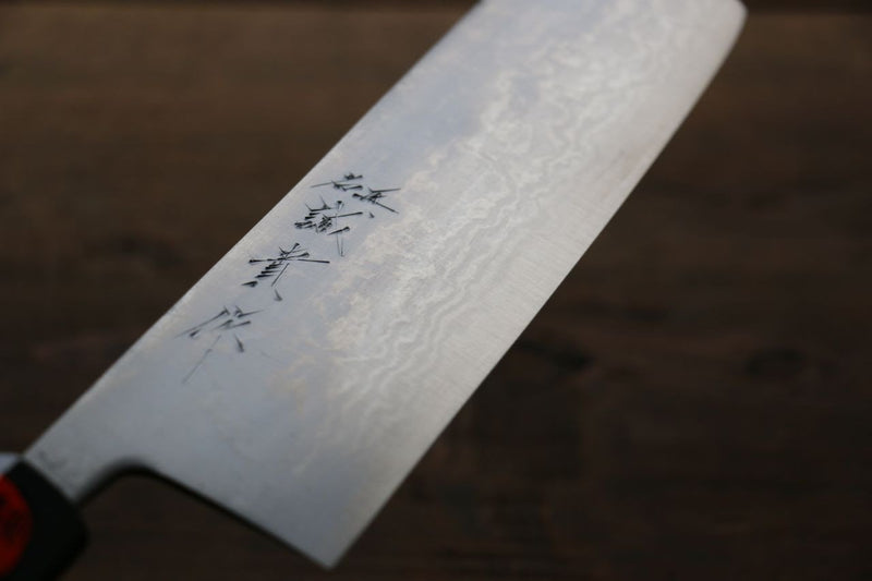 Shigeki Tanaka Acero Azul No.2 Damasco de 17 Capas Damasco Nakiri  180mm Mango de Magnolia - Japanny-SP